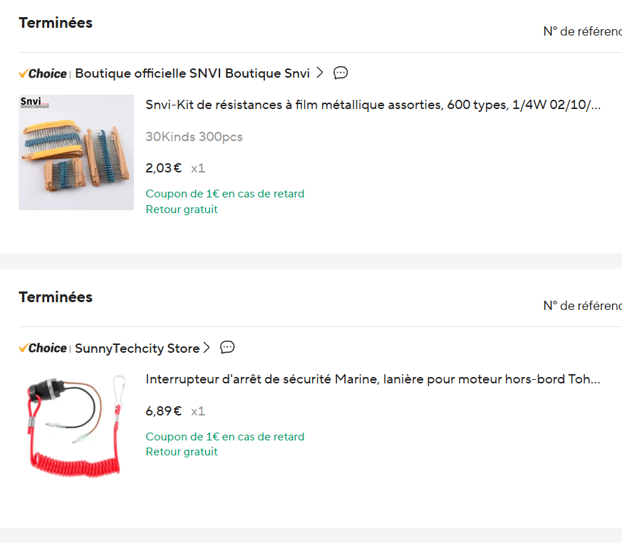 Captures de commande du kit de résistances Snvi et du coupe-circuit marine à lanière