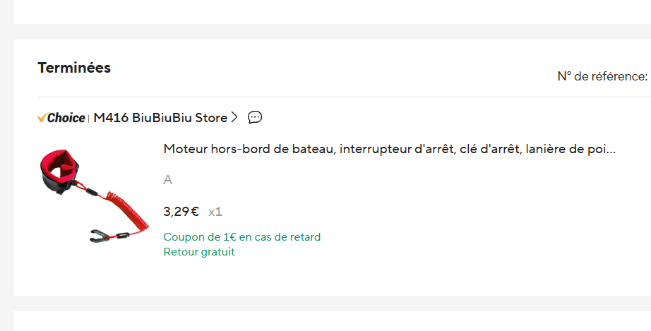 Capture de commande du second coupe-circuit avec clé d'arrêt et lanière de poignet